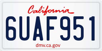 CA license plate 6UAF951