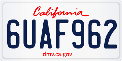 CA license plate 6UAF962