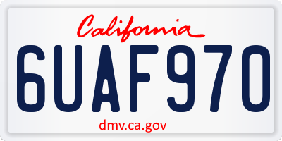 CA license plate 6UAF970