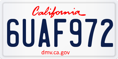 CA license plate 6UAF972
