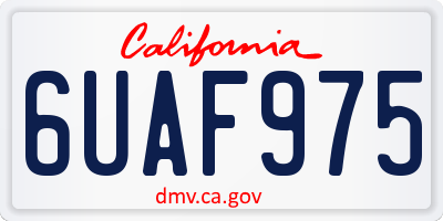 CA license plate 6UAF975
