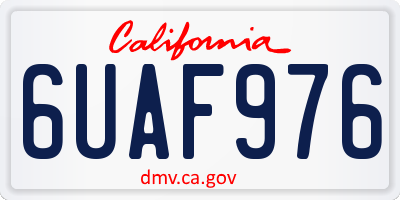CA license plate 6UAF976