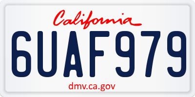 CA license plate 6UAF979