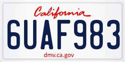 CA license plate 6UAF983