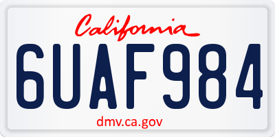 CA license plate 6UAF984