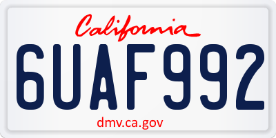 CA license plate 6UAF992