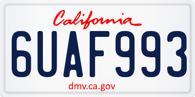 CA license plate 6UAF993