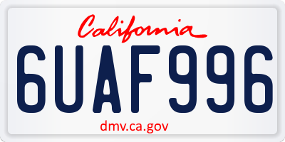 CA license plate 6UAF996