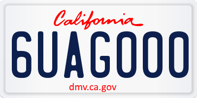 CA license plate 6UAG000