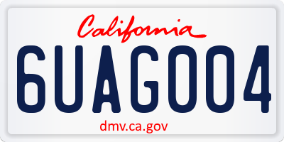 CA license plate 6UAG004