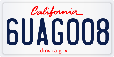 CA license plate 6UAG008