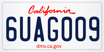 CA license plate 6UAG009