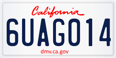 CA license plate 6UAG014