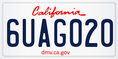 CA license plate 6UAG020