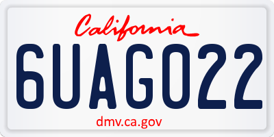 CA license plate 6UAG022