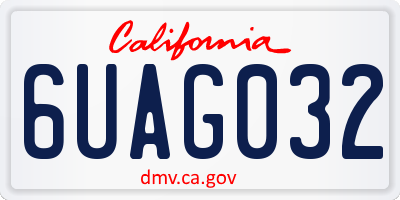 CA license plate 6UAG032