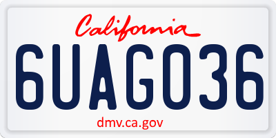 CA license plate 6UAG036