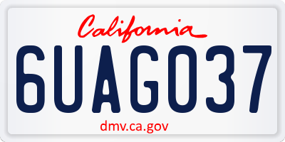 CA license plate 6UAG037