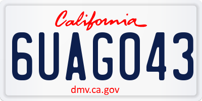 CA license plate 6UAG043
