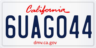 CA license plate 6UAG044
