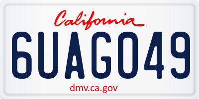 CA license plate 6UAG049