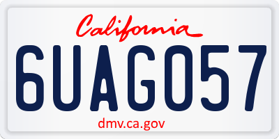 CA license plate 6UAG057