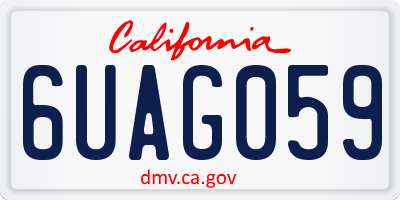 CA license plate 6UAG059