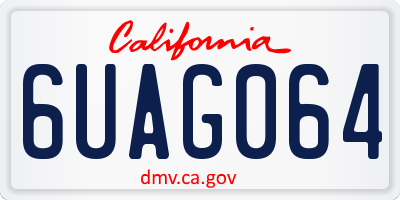 CA license plate 6UAG064