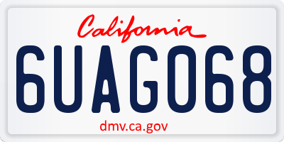 CA license plate 6UAG068