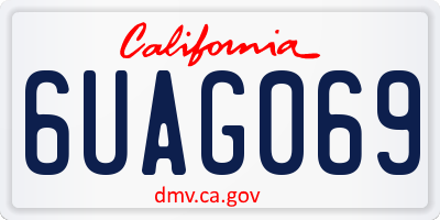 CA license plate 6UAG069