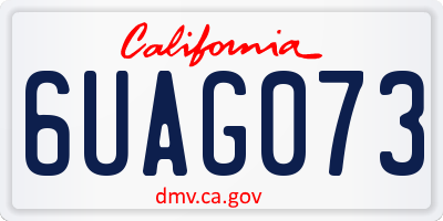 CA license plate 6UAG073
