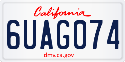 CA license plate 6UAG074