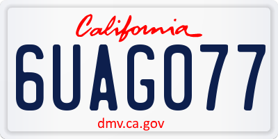 CA license plate 6UAG077