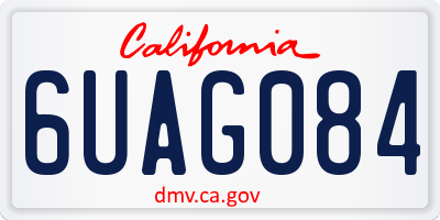 CA license plate 6UAG084