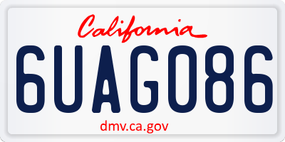 CA license plate 6UAG086
