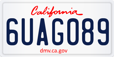 CA license plate 6UAG089