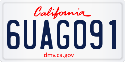 CA license plate 6UAG091