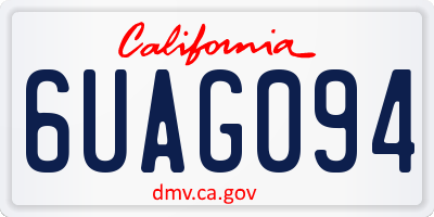 CA license plate 6UAG094