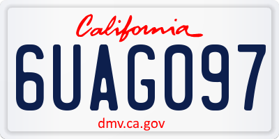 CA license plate 6UAG097
