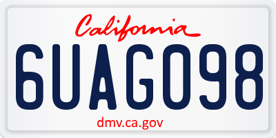 CA license plate 6UAG098