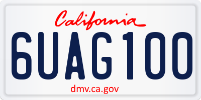 CA license plate 6UAG100