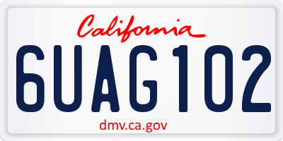 CA license plate 6UAG102