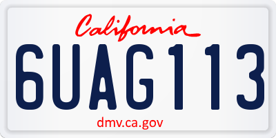 CA license plate 6UAG113