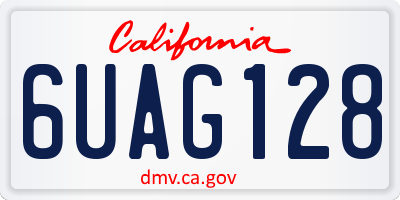 CA license plate 6UAG128
