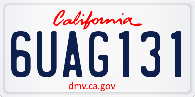 CA license plate 6UAG131