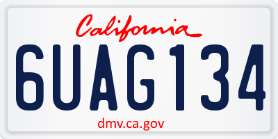 CA license plate 6UAG134