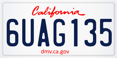 CA license plate 6UAG135