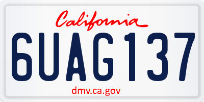 CA license plate 6UAG137