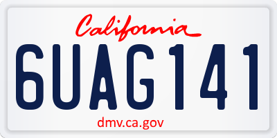 CA license plate 6UAG141