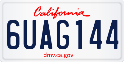 CA license plate 6UAG144